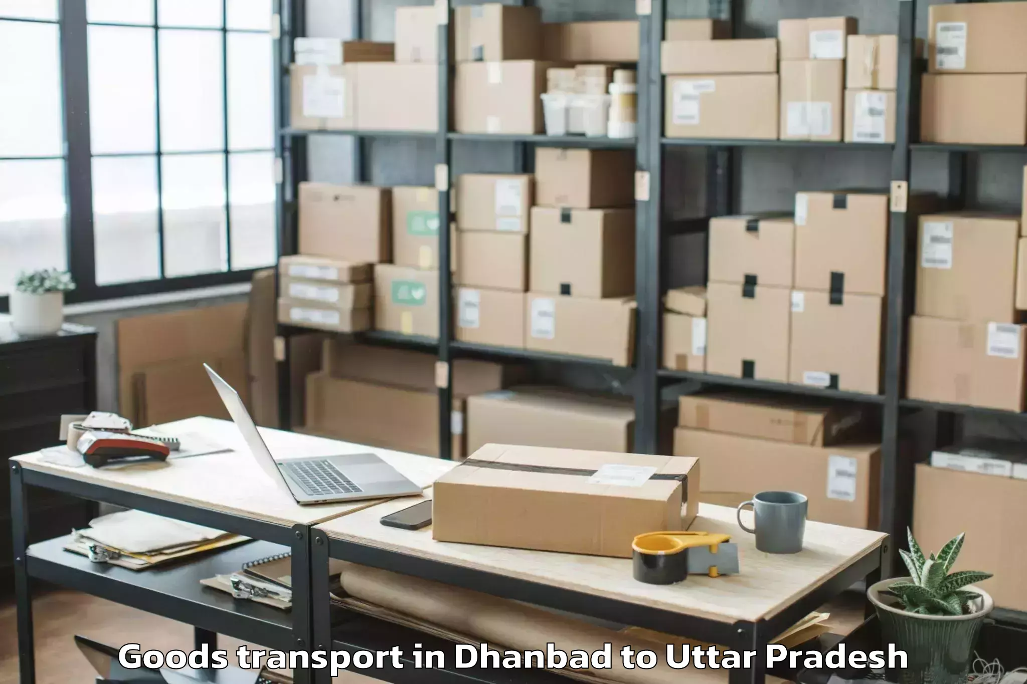 Easy Dhanbad to Etah Goods Transport Booking